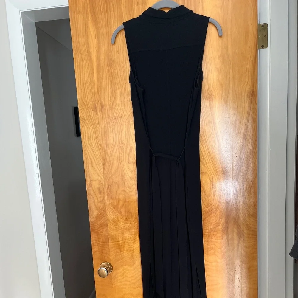 Boston Proper Black Beyond Travel Belted Side Slits Maxi Dress Sz S 6-8 - Picture 8 of 14